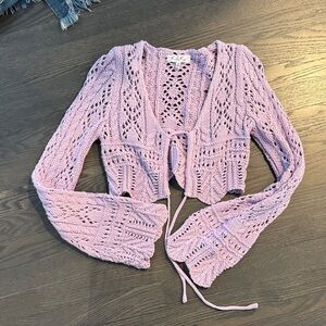LF Lilac Knit Cardigan